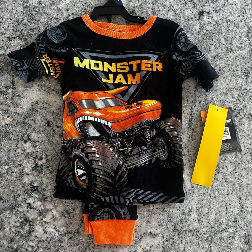 NWT Monster Jam Kids Pajama Set - Black and Orange